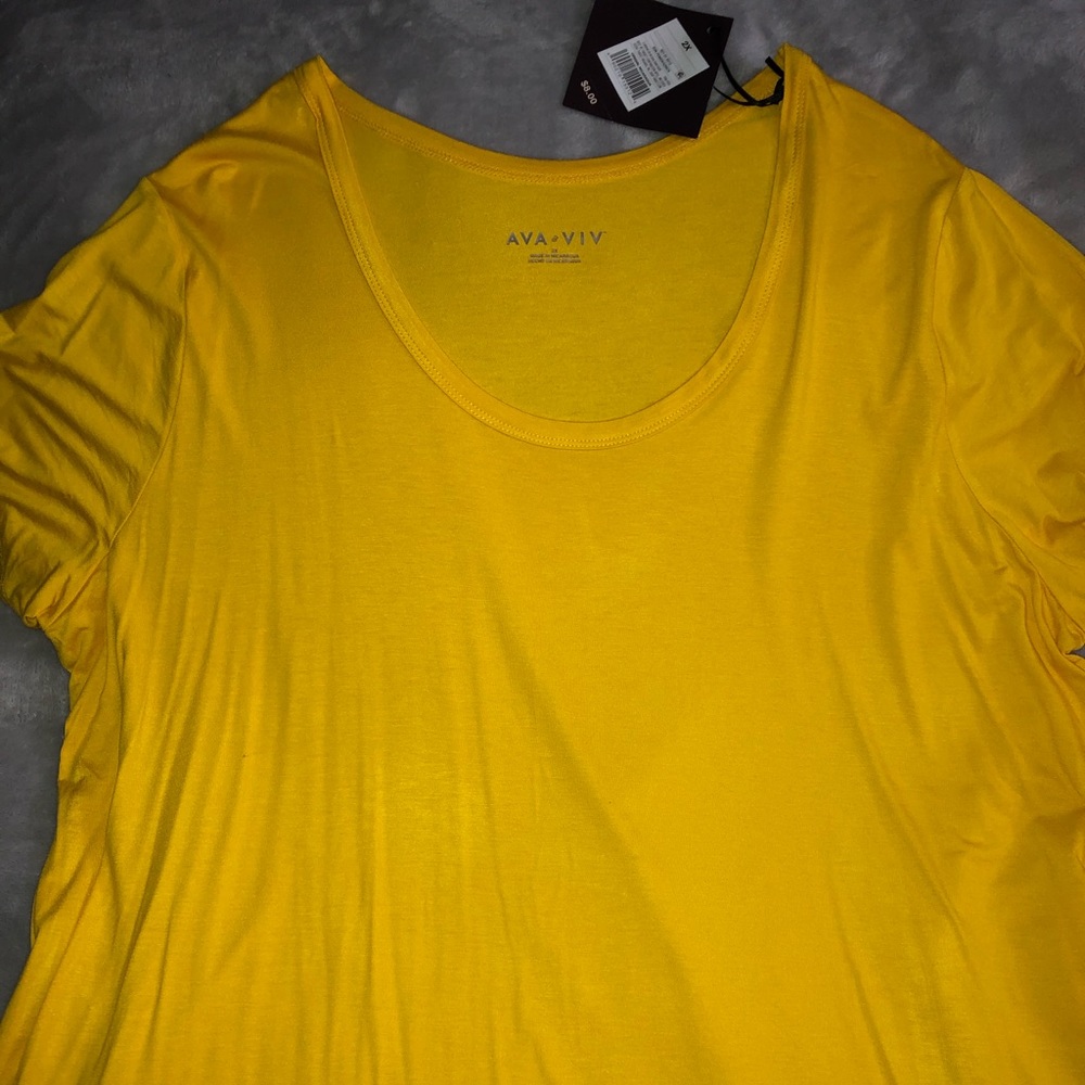 Bright yellow Ava & Viv shirt. NWT